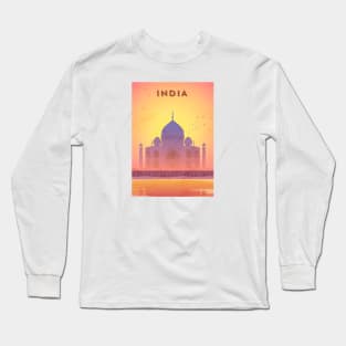 India. Retro travel poster Long Sleeve T-Shirt